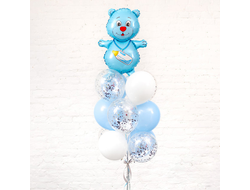 Фонтан голубой с мишкой