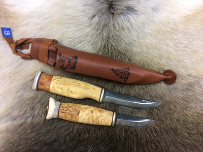 Классическая охотничья спарка из двух лапландских ножей Wood Jewel 23KVS