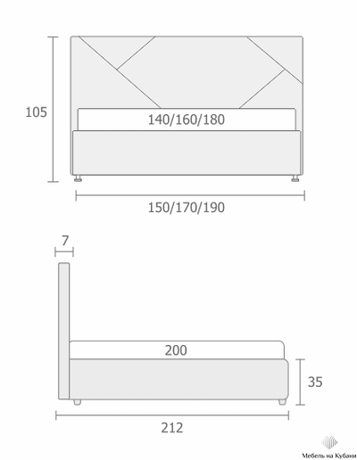 Жардин Квадро 1,6м (с основанием с ПМ)