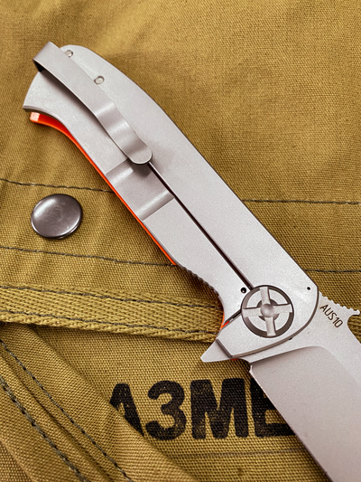 Складной нож Чиж NEXT HD сталь AUS 10,  рукоять G10, цвет оранжевый