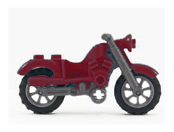 Motorcycle Vintage with Black Chassis and Light Bluish Gray Wheels, Dark Red (85983c01)