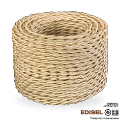 ретро провод 2х2.5 песочный шелк бухта 50м