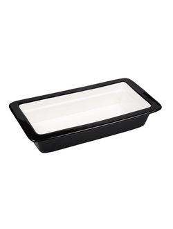 Гастроёмкость фарфоровая 1/3-65, цвет чёрный/белый