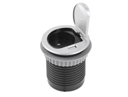 Удлинитель круглый врезной 1 розетка CHARGER MINI (Schucko), 60 мм, 1xUSB 2,4A, алюминевый AE-BPW1S1UCH-53 , с провод 1,9м GTV *