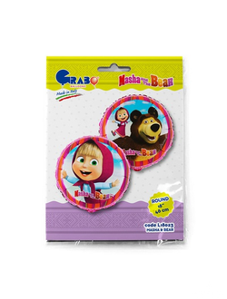 Шар (18''/46 см) Круг, Маша и Медведь, двусторонний, 1 шт.