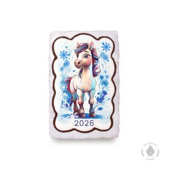 Лошадь с голубыми снежинками (130 грамм)