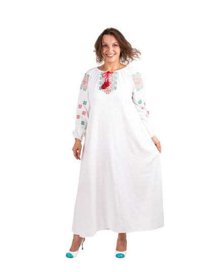 Платье "купальский узор" двухцветка