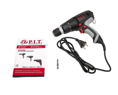 Дрель шуруповерт сетевой  P.I.T.  PBM10-C1 МАСТЕР (400Вт,0-800об/мин.)