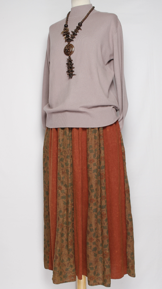 ЮБКА "МНОГО КЛИНЬЕВ" терракотовая до р.52