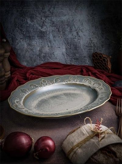 Блюдо овальное 37x27,6 см h 5 см, фарфор