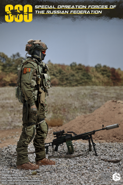 ПРЕДЗАКАЗ - Пулеметчик ССО РФ - Коллекционная ФИГУРКА 1/6 scale Special Operation Forces of The Russian Federation (SSO) (26075B) - Easy&Simple ?ЦЕНА: 26300 РУБ.?