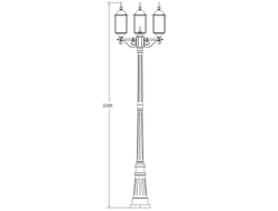 Садово-парковый светильник серии   Dublin 3  (197см)