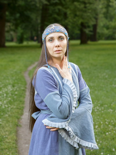 Платье "Лебёдушка" крапива