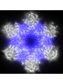 Фигура из дюралайта "Снежинка декоративная", 306 светодиодов, 52 см, соединяемая (до 10 шт.), уличная, белый/синий