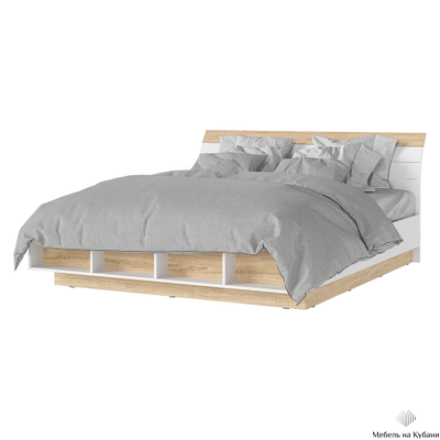 Санса КР-01 Кровать 1.4х2.0 Сонома/Белый