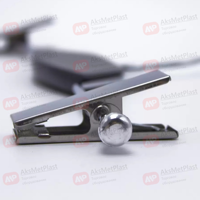 AM030B (SHL030B) Вешалка металлическая с зажимами для брюк и юбок с деревянной вставкой цвет: черный