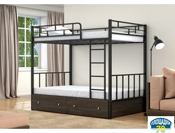 Двухъярусная кровать Валенсия 120 Черный ящики венге