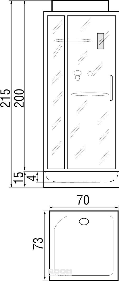 Душевая кабина River Moero Б/К 70/73/14