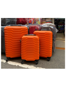 Комплект из 3х чемоданов Корона Самсон abs S,M,L светло-красный