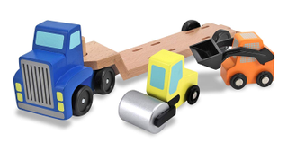 Развивающая игрушка деревянный BeeZee Toys Погрузчик с набором машинок