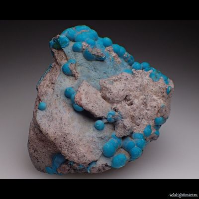 Хризаколла на породе. 70*65*47мм. Конго.