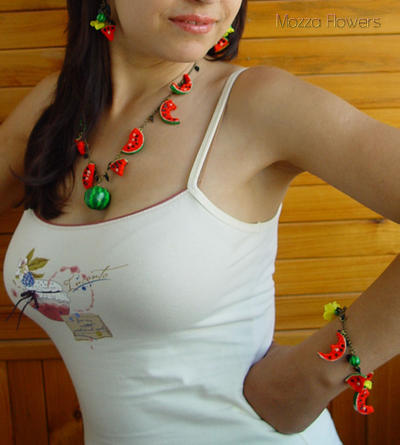 Комплект украшений с арбузами.