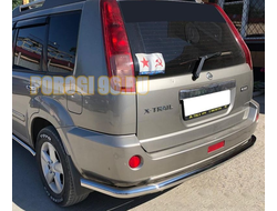 Защита заднего бампера угловая большая d60 для Nissan X-trail T30 (2000-2007)