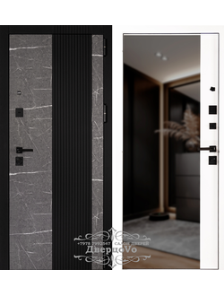 STEEL ART (МЕЛИТОПОЛЬ). NEW ТРОЯ 228Д (МАРМОРИС). ТОЛЩИНА 110 мм. ТРЕХКОНТУРНАЯ. МИНЕРАЛЬНАЯ ПЛИТА. ТОРОС ГРАФИТ/ БЕЛЫЙ МАТОВЫЙ. ДВУХЦВЕТНЫЙ КОРОБ.