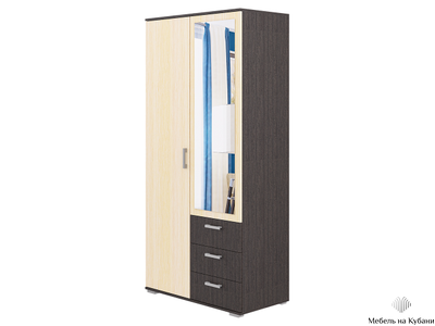 Шон-14 шкаф двухдверный распашной Венге/Дуб молочный