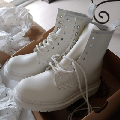 Doc martens white mono best sale