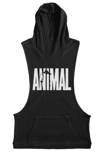 Майка Animal с капюшоном, черная, XXL