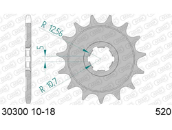 30300-14 Звезда ведущяя, #520 (569.14) KLX 250 KX 250 WR 250 YZ 250 AFAM 30300-14 (JTF569.14) (30300+14)