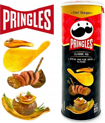 Чипсы Pringles Steak and foie gras со вкусом стейка и фуагра