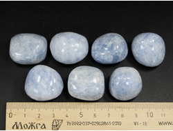 Кальцит голубой, галтовка в ассортименте, Мадагаскар (24-27 мм, 20-22 г) №28475