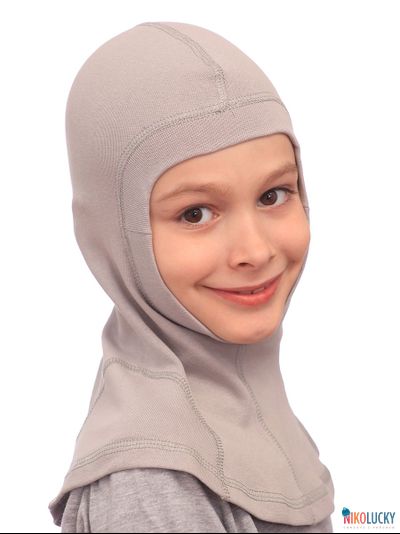 Шапка-шлем 23301-02 95%хлопок 5%лайкра, серый гранит 44-46