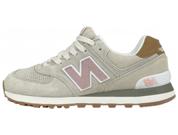 New Balance 574 бежевые с розовым женские