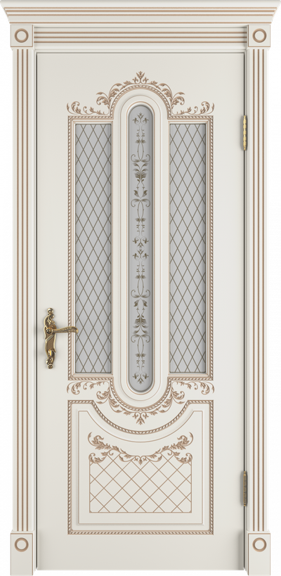 VFD. ALEXANDRIA 3D/ IVORY PC. АЛЕКСАНДРИЯ 3D/ СЛОНОВАЯ КОСТЬ--ПАТИНА КАПУЧИНО. ПОЛОТНО ОСТЕКЛЕННОЕ