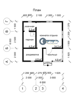 Б-11 ГАБАРИТНЫЕ РАЗМЕРЫ: (6Х6М) 1 ЭТАЖ, ОБЩАЯ ПЛОЩАДЬ: 36М²
