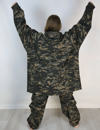 Костюм великан камуфляжный  "Сахара" демисезонный ткань софтшел (большой размер 64-66, 68-70, 72-74, 76-78)