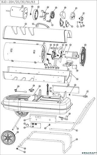 Электромотор YD-8050 для дизельной пушки Evacraft BJD-30