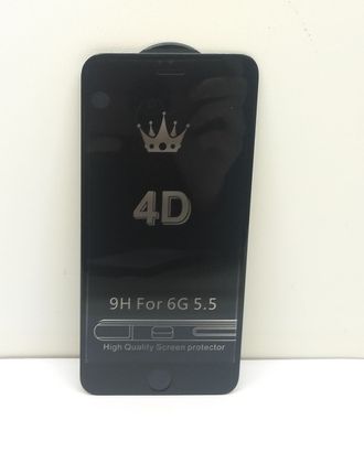 Защитное стекло для iPhone 6 Plus 4D черное, уцененное