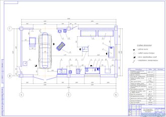 Пост обслуживания электрооборудования автомобилей - планировка СТОА