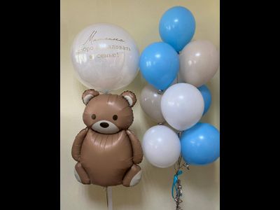 Композиция шаров на выписку мальчику