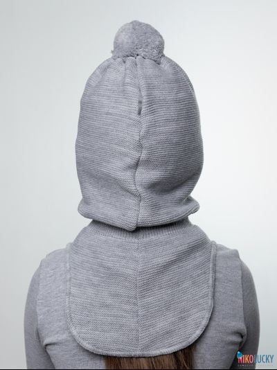 Шапка-шлем 21101-12 подклад 100% полиэстер, светло-серый 48-50