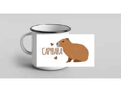 Кружка металлическая эмалированная Капибара, Kapibara-san №23