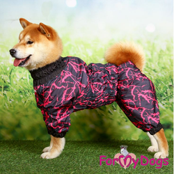 Дождевик черно/розовый НЕОН для мопсов и французов