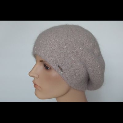 Розовый берет с мелкими пайетками Vizio Италия 6997