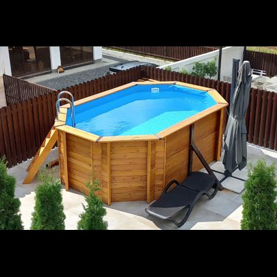 Деревянный морозоустойчивый бассейн "Иркут" 400 х 250 х 145 см Кристалл