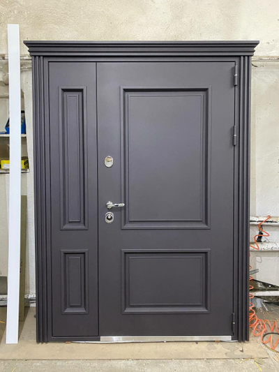 1200*2050.VENMAR. СТАЛЬ 1,8 мм. САМУРИ-2/ 100 мм. МУАР СЕРЫЙ Ral 7016/ БЕЛЫЙ СОФТ СНЕГ