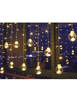 Гирлянда бахрома "Шары" (теплый) #A-5 5шт